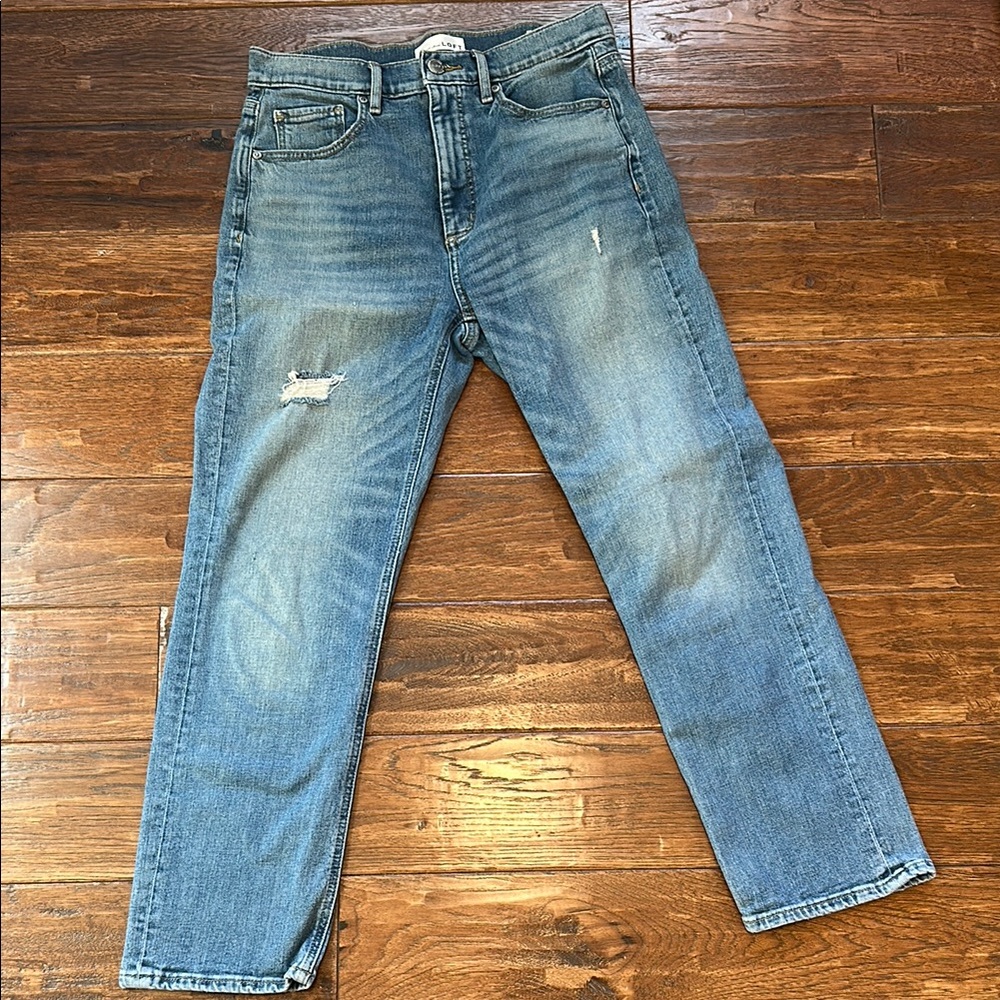 LOFT High Waist Straight Crop Jean